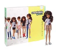 Mattel CREATABLE WORLD GGT68 Deluxe Character Kit Customisable Doll, Creative Play for All Kids 6 Years Old and Up, Brunette Wavy Hair