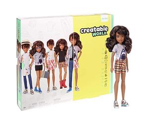 Mattel CREATABLE WORLD GGT68 Deluxe Character Kit Customisable Doll, Creative Play for All Kids 6 Years Old and Up, Brunette Wavy Hair