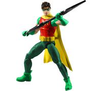Mattel DC Premier 6.5 Inch Robin Action Figure Series 1, Detailed Super Hero Design 22 Articulations & Fabric Cape, Weapon Stand & Accessories, JMD