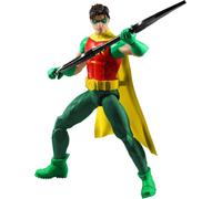 Mattel DC Premier 6.5 Inch Robin Action Figure Series 1, Detailed Super Hero Design 22 Articulations & Fabric Cape, Weapon Stand & Accessories, JMD96