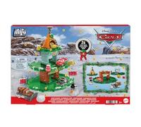 Mattel Disney and Pixar Cars Minis Advent Calendar with 24 Pieces, Surprises Include 4 Toy Mini Cars, Stackable Track & Storytelling Accessories, HXT34