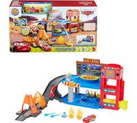 Mattel Disney and Pixar Cars Toy Playset with Lightning McQueen, Guido, 2 Fire & 2 Water Projectile Accessories, Race & Rescue Command Center