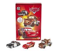Mattel Disney and Pixar Cars Toys, Radiator Springs 3-Pack with Lightning McQueen, Mater and Sheriff Die-Cast Toy Cars, HBW14