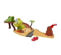 Disney and Pixar’s Cars Toys, Dinosaur Playground Playset with Lightning McQueen Toy Car, Dinosaur and Kid-Activated Action, Cars On The Road, HNL99
