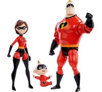 Mattel Disney and Pixar The Incredibles Storyteller Set with 3 Action Figures, Super Family Collectible Toy Pack with Mr Incredible, Elastigirl & Jack-Jack