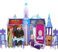 Mattel Disney Frozen Dolls & Doll House, Ultimate Arendelle Adventure Portable Castle (2+ ft) with 3 Fashion Dolls, Olaf Figure & 25+ Accessories