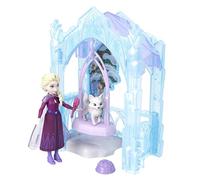 Mattel Disney Frozen Elsa Small Doll & Winter Animal Playset with Fox and Bird Figures, Slide & Accessories, Storytime Stackers Icy Animal Hideaway, JFG29