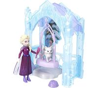 Mattel Disney Frozen Elsa Small Doll & Winter Animal Playset with Fox and Bird Figures, Slide & Accessories, Storytime Stackers Icy Animal Hideaway, JFG29