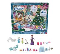 Mattel Disney Frozen Young Anna & Elsa Small Doll Advent Calendar with 24 Days of Surprises, Including Olaf Figure, Queen Iduna Doll, Seesaw & Slide, JLJ06