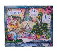 Mattel Disney Frozen Young Anna & Elsa Small Doll Advent Calendar with 24 Days of Surprises, Including Olaf Figure, Queen Iduna Doll, Seesaw & Slide, JLJ06