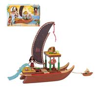 Mattel Disney Moana 2 Toys, Moana’s Adventure Canoe Playset with Floating Canoe, Moana Small Doll, 1 Character Friend, 6 Play Areas & 10 Accessories, JBT54
