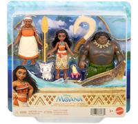 Mattel Disney Moana Small Doll 3-Pack with Moana, Maui the Demigod & Gramma Tala, Plus Pua the Pig, Crab Figure & 2 Accessories, Inspired by Movie