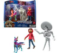 Mattel Disney Pixar Coco Storyteller Action Figure Remember Me Pack, Authentic Posable Movie Toys at 4-Inch Scale, Miguel, Ernesto, Dog Dante