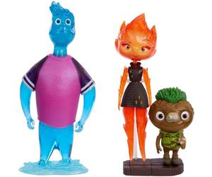 Mattel Disney Pixar Elemental Action Figure 3 Pack, Wade, Ember, Clod, Authentic Posable Movie Toys, Small Scale Story Ready Gift Pack, HMM09