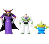 Mattel Disney Pixar Storytellers Story Intergalactic 3-Pack of Action Figures, 4-Inch Scale Buzz Lightyear, Zurg & Alien Posable Toys