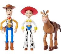 Mattel Disney Pixar Storytellers Toy Story Age 4+ 3-Pack of Woody, Jessie & Bullseye, 4-inch Authentic Posable Figures, Key Character Collectibles