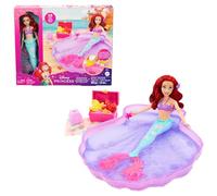 Mattel Disney Princess Ariel Mermaid Doll & Pool with Moldable Sand | Set Includes Seashell Pool, Moldable Pink Sand, 3 Molds & 6 Accessories, Inspired by The Little Mermaid Movie