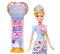 Mattel Disney Princess Cinderella Fashion Doll & Accessories with 8 Surprises, Including Heart Gem Box, Ring for Child & 9 Pieces, Inspired by Movie, JHL50