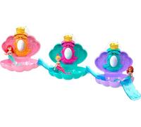 Mattel Disney Princess Mermaid Bath Surprise Small Dolls & Accessories in Shell Playsets with Slides, Inspired by Disney Movies