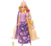 Mattel Disney Princess Rapunzel Fashion Doll w/Light-Up Hair & 4 More Ways to Glow, Pascal Figure & 7 Styling Accessories, Inspired by Tangled Movie, JHL46