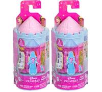 Mattel Disney Princess Tower Surprise Small Dolls & Accessories, Stacking Playsets with 4 Surprises & Friend from Disney Movies (Styles May Vary), JBL46 (Pack of 2)