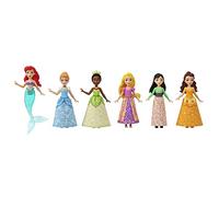 Mattel Disney Princess Toys, 6 Posable Small Dolls with Sparkling Clothing and 13 Tea Party Accessories Inspired by Disney Movies, JCR91