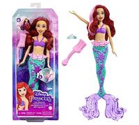 Disney Princess Toys, Ariel Mermaid Doll with Color-Change Hair and Tail, Color Splash Water Toy Inspired by the Disney Movie, HLW00