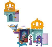 Mattel Disney Princess Toys, Jasmine Stackable Castle Doll House Playset with Small Doll, 2 Friends and 7 Pieces, Inspired by the Disney Movie, Kids Travel Toys and Gifts, HPV04