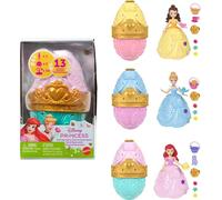 Mattel Disney Princess Toys, Small Doll Easter Egg Surprise with 1 Princess, 2 Skirts & 10 Play Accessories (Styles May Vary), Inspired by Movies