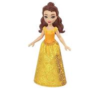 Mattel Disney Princess Toys, Small Dolls, Belle Posable Doll with Sparkling Clothing Inspired by Disney Movie, Gifts for Kids, HLW78