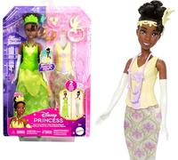 Mattel Disney Princess Toys, Tiana Fashion Doll with 2 Looks, 9 Accessories, 2 Snap-On Bodices & 2 Skirts, 2-in-1 Stories Inspired by Disney Movie
