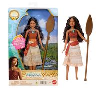 Mattel Disney Toys, Singing Moana Doll with Removable Signature Fashion & 2 Accessories, Sings “How Far I’ll Go” Inspired by Live Action Movie, JLP18