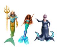 Mattel Disney The Little Mermaid Ariel, King Triton and Ursula Dolls, Set of 3 F
