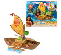 Mattel Disney Toys, Vaiana Floating Boat Playset w/ 5 Play Areas, 9 Accessories,