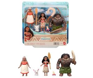 Mattel Disney Vaiana Set of 3 Small Dolls & Accessories | Posable Small Dolls Include Vaiana, Maui the Demigod & Gramma Tala, Plus Pua the Pig, Crab Figure & 2 Accessories, JLN21
