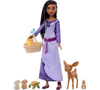 Mattel Disney Wish Woodland Animals of Rosas Playset - Asha 28cm Doll with 8 Figures & Accessories