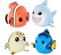 Mattel Disney100 Finding Nemo Cuutopia Plush Toys 4-Pack, Collectible Set of Soft 5-Inch Pillow Dolls Inspired by Fan-Favorites Nemo, Dory, Squirt & Bruce