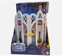 Wish Rosas Castle Dollhouse Playset with 2 Posable Mini Dolls, Star Figure, 20 Accessories, Light-Up Projection Dome & More, HPX38