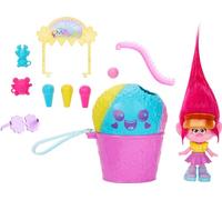 Mattel DreamWorks Trolls Fun Fair Surprise FairFest Small Doll & 10 Accessories, Carnival Food Popcorn Theme with Queen Poppy