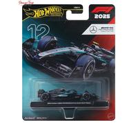 Hot Wheels Premium Mercedes-AMG PETRONAS Formula 1® Car | 1:64 Scale Kimi Antonelli Die-Cast Replica Toy Car for Collectors, Real Riders Tires & Metal/Metal Body and Chassis, JKD92