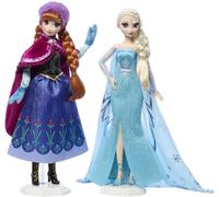 Mattel Disney Frozen Anna & Elsa Doll Set, 2 Disney Princess Collector Fashion Dolls Celebrating Disney 100 Years of Wonder, Inspired by the Movie