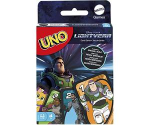 Mattel Games Disney Buzz LightYear UNO Card Game with Movie-Themed Space Ranger Deck and Special Rule, 7 Years and up