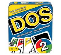 Mattel Games DOS Second Edition Family Card Game in Storage Tin with Updated Rules for Kids and Adults, Game Night, Travel, Camping and Party, UNO Cards