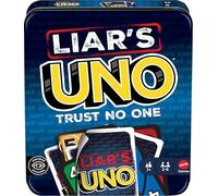 Mattel Games Liar’s UNO Card Game in Travel & Storage Tin for Adults, Kids, Families, Parties & Game Nights, Outwit Other Players with Bluffing & Trickery, JLH68