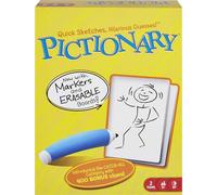 Mattel Games Pictionary Family Board Game for Kids, Adults and Game Night for 2 Teams with Erasable Markers, Boards and Sand Timer