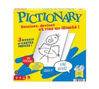 Mattel Games Pictionary Family board game for boys and girls, adults and game nights, for two teams with erasable ink marker, chalkboards and hourglass, JDX98