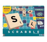 Mattel Games Scrabble Board Game, Classic Family Word Fun, featuring Wooden Letter Tiles and Racks, with Two Ways to Play for 2-4 Players, JGR61