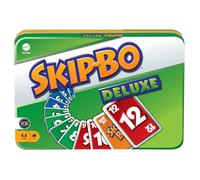 Mattel Games Skip-Bo Deluxe Card Game Tin, Ages 7+, Players 2-6 | Classic Sequencing Play for Kids, Teens & Family Game Night, with Scorepad and Pencil, L3671