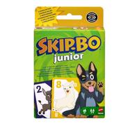 Mattel Games Skip Bo Junior Card Game for Kids | With 2 Levels of Number Sequencing Play, Cards with Animals, for 2 to 4 Players Ages 5 Years & Older , JTP66
