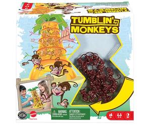 Mattel Games Tumblin Monkeys Kids Game, Ages 5+, 2-4 Players | Don't Let the Monkeys Fall, Easy-To-Learn Rules & Fast-Paced Active Play for Kids & Family Night, 52563